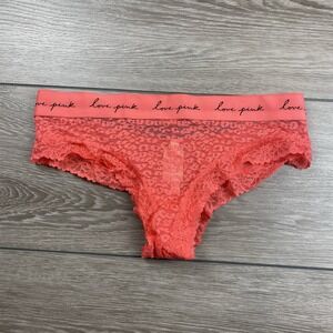 Victoria's Secret PINK Women's Sheer Cheekster Underwear Pink Leopard Large New